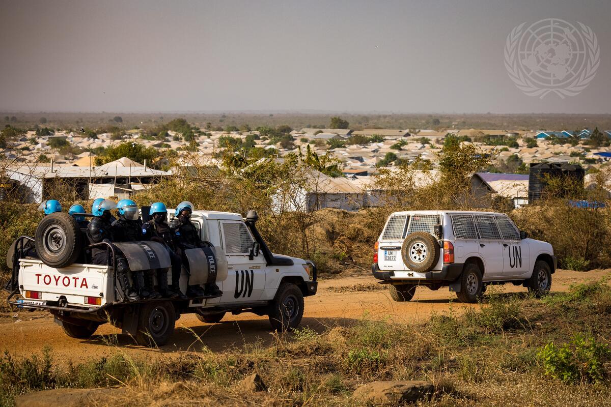 UN Police from Rwanda on Patrol in IDP Camp in Juba