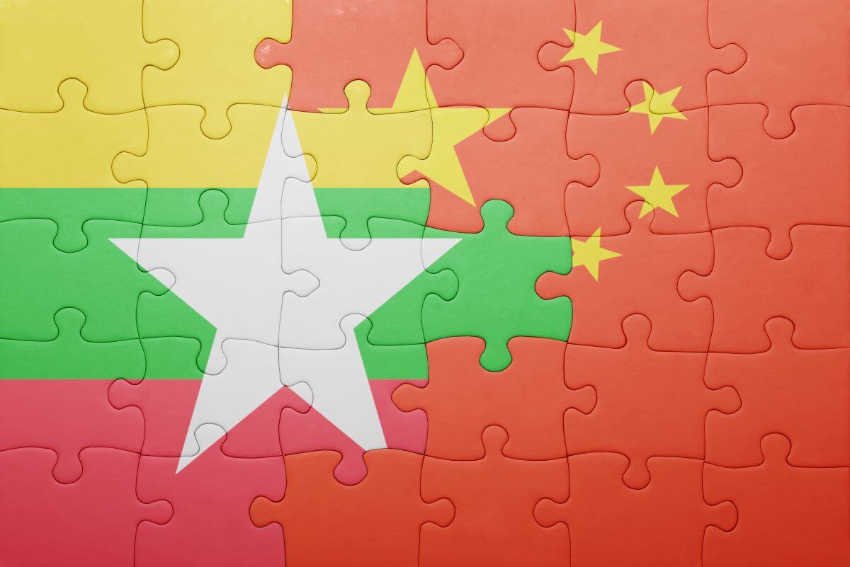 China Myanmar Puzzle Flag